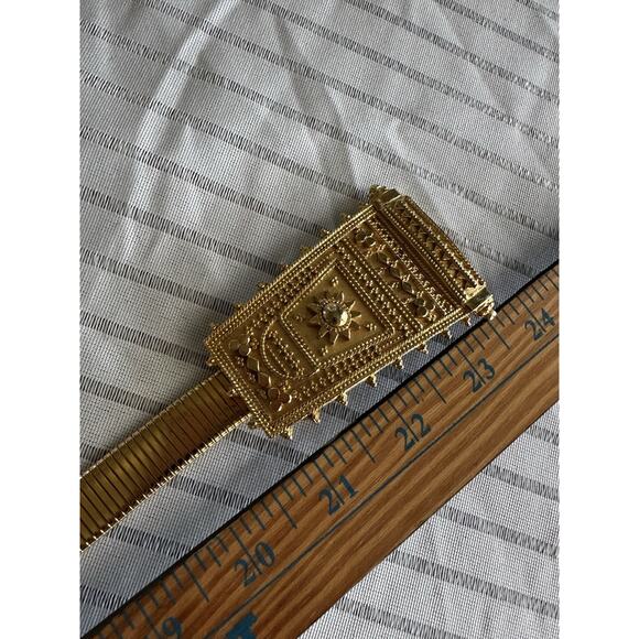 VTG Accessocraft N.Y.C. Stretch Waist Belt Gold Tone Double 23”-30” Small Medium main image 8